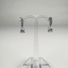Cercei lungi din argint 925 cu zirconia si fluture push-back - vedere 2