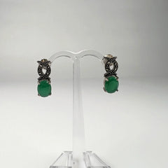 Cercei marcasite cu surub si fluture din argint 925 - vedere 2