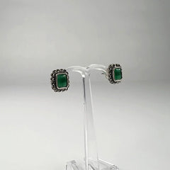 Cercei cu marcasite si surub din argint 925, fluture - vedere 1