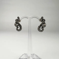 Cercei marcasite cu surub si fluture din argint 925 - vedere 2