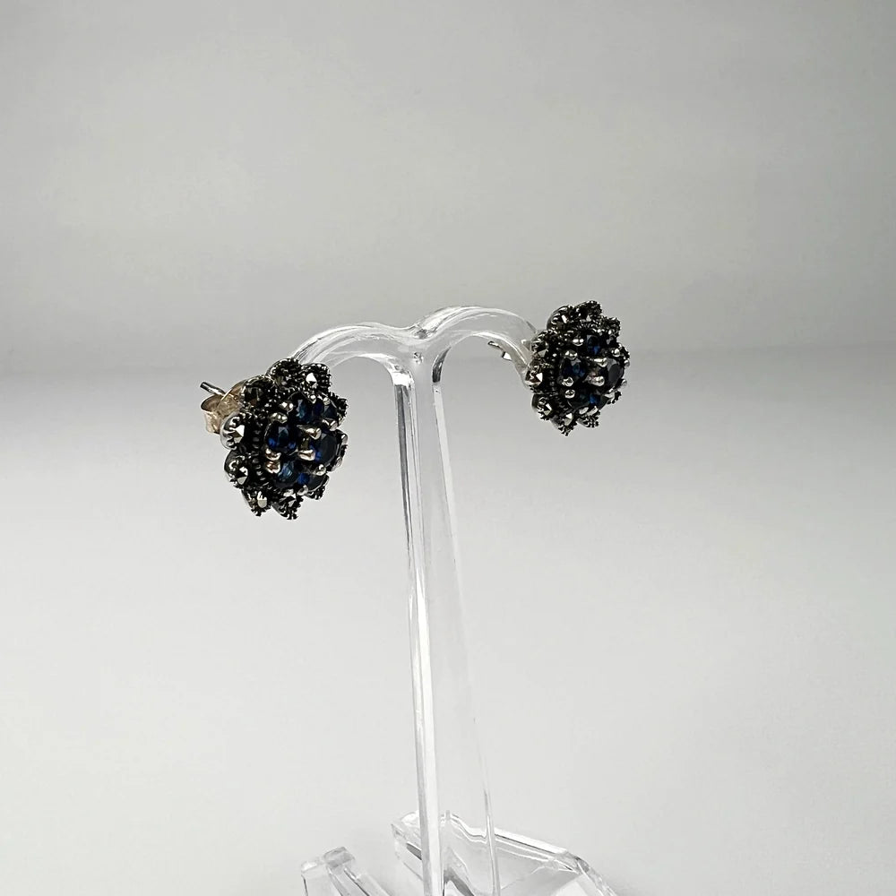 Cercei marcasite cu surub si fluture din argint 925 - vedere 1