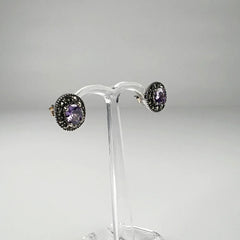 Cercei marcasite cu surub si fluture din argint 925 - vedere 1