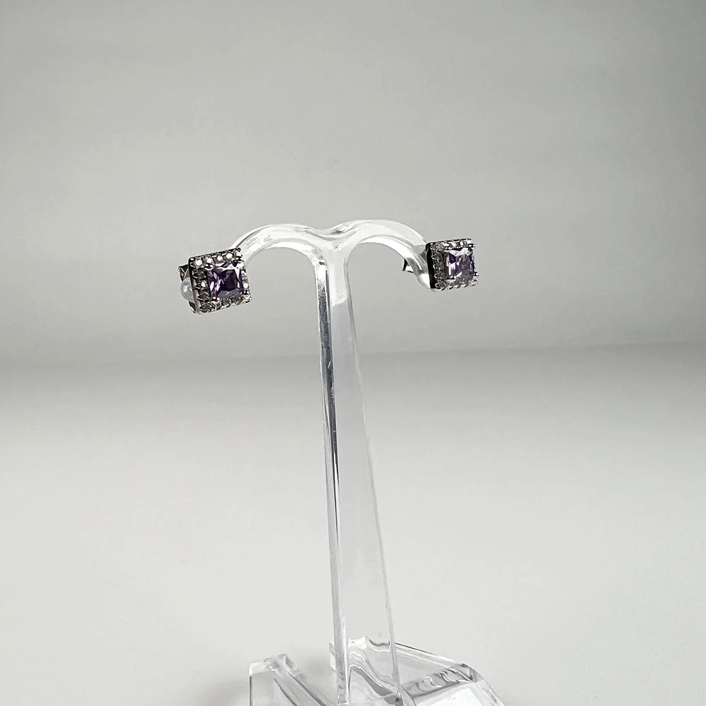 Cercei cu zirconia si surub din argint 925 fluture - vedere 1