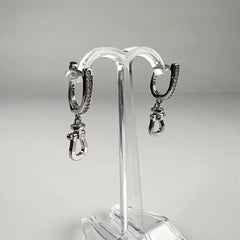 Cercei drop zirconia cu prindere leverback din argint 925 - vedere 1