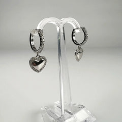 Cercei drop argint 925 cu zirconia si prindere leverback - vedere 1