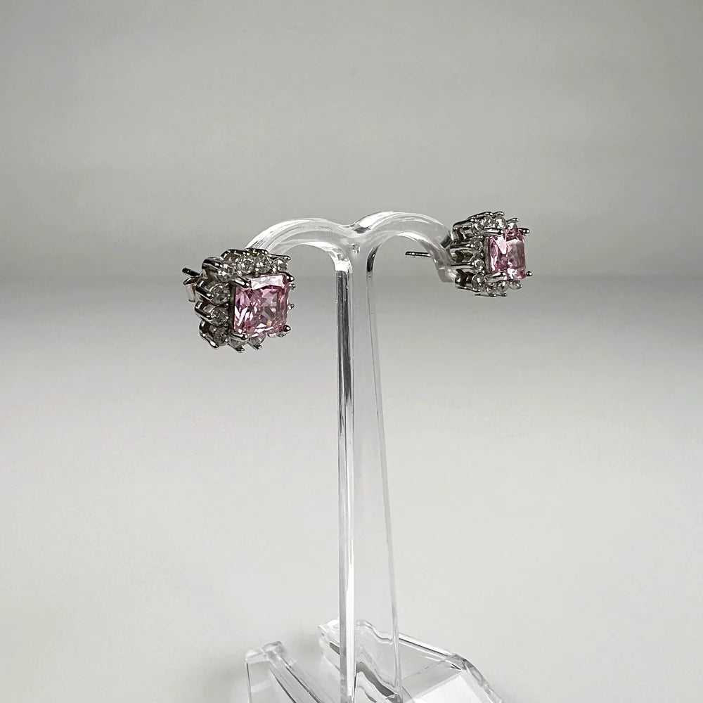 Cercei zirconia cu surub si fluture din argint 925 - vedere 1