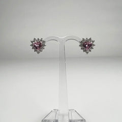 Cercei mici zirconia cu surub si prindere fluture din argint 925 - vedere 2