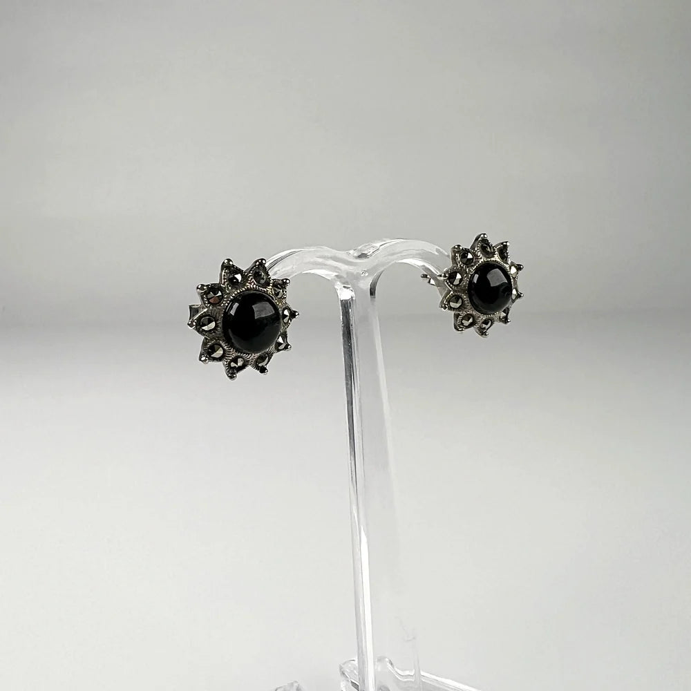 Cercei marcasite cu surub din argint 925 si fluture - vedere 1