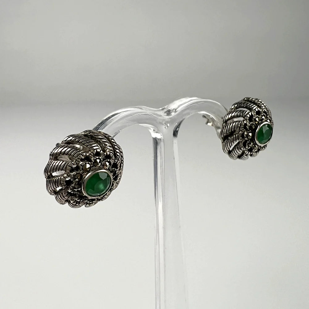 Cercei marcasite cu surub si fluture din argint 925 6mm - vedere 1