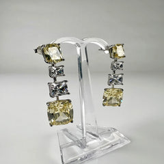 Cercei lungi zirconia cu prindere fluture din argint 925 - vedere 1