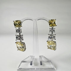 Cercei lungi zirconia cu prindere fluture din argint 925 - vedere 2