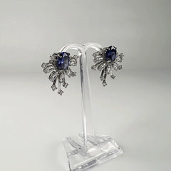 Cercei lungi zirconia cu prindere fluture din argint 925 - vedere 1