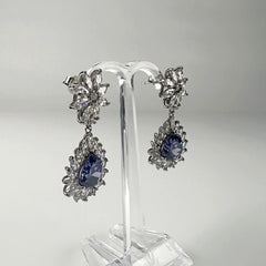 Cercei lungi zirconia cu prindere fluture din argint 925 - vedere 1
