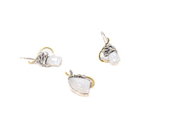 Set Bijuterii din Argint 925 - Cercei, Pandantiv - Piatra Lunii - Alb