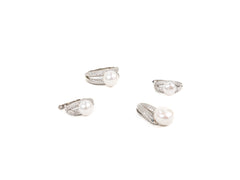 Set Bijuterii din Argint 925 - Cercei, Inel, Pandantiv - Zirconia - Marime 8 - Argintiu