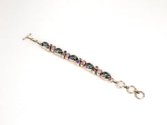 Bratara din Argint 925 - cu Topaz, Perla mov - Reglabila - 200mm x 10mm - Violet