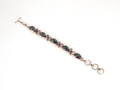 Bratara din Argint 925 - cu Topaz, Perla mov - Reglabila - 200mm x 10mm - Violet