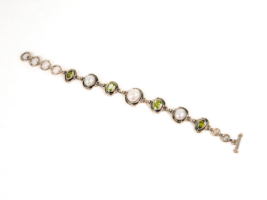 Bratara din Argint 925 - cu Peridot - Reglabila - 200mm x 10mm - Verde #2