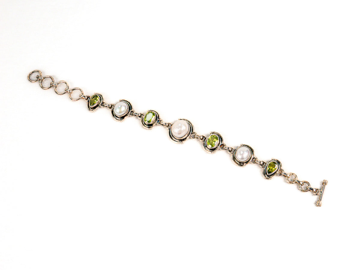 Bratara din Argint 925 - cu Peridot - Reglabila - 200mm x 10mm - Verde #2