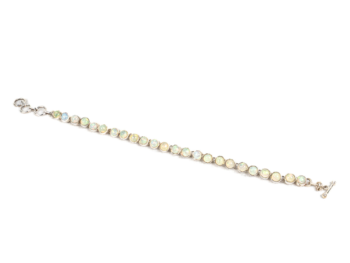 Bratara din Argint 925 - cu Opal - Reglabila - 210mm x 10mm - Incolor