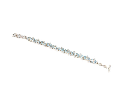 Bratara din Argint 925 - cu Aquamarine - Reglabila - 200mm x 10mm - Albastru