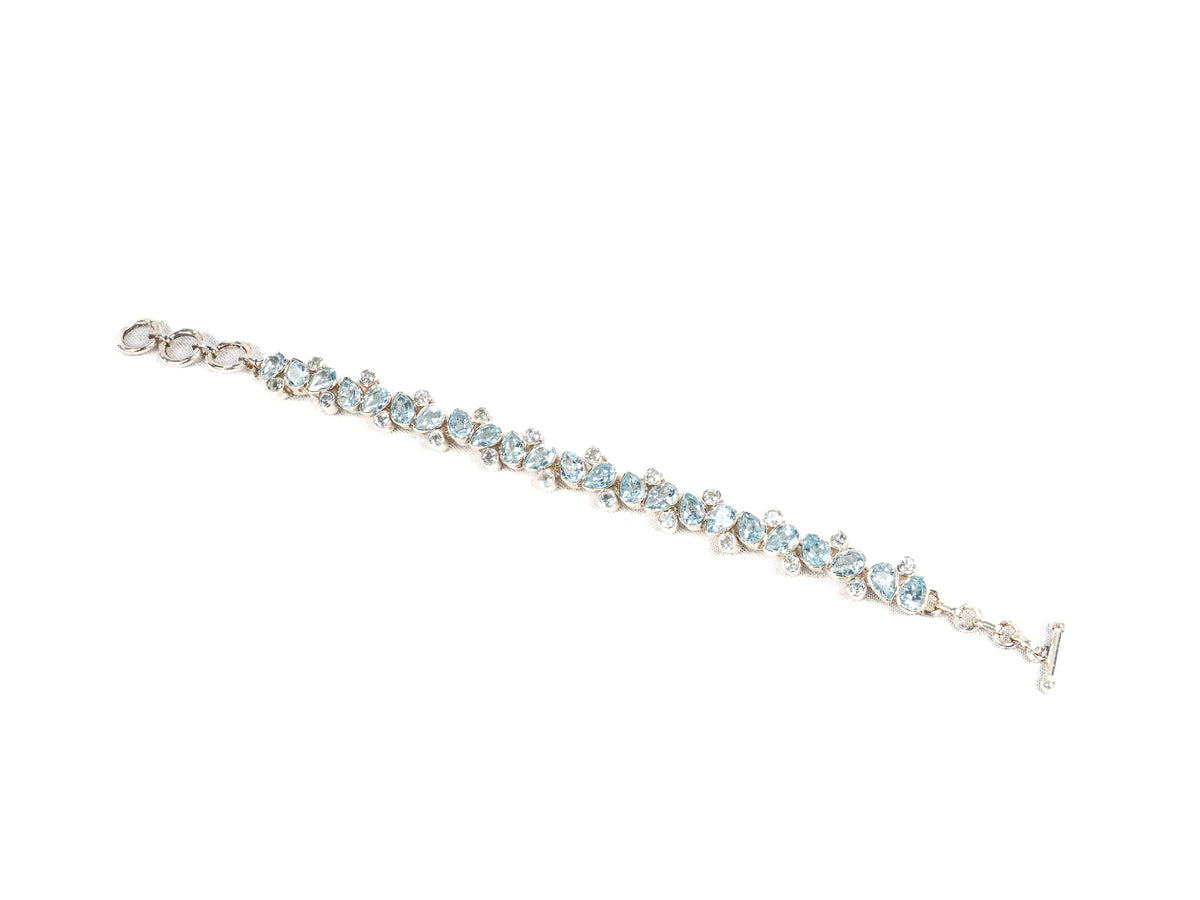 Bratara din Argint 925 - cu Aquamarine - Reglabila - 200mm x 10mm - Albastru