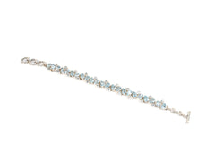 Bratara din Argint 925 - cu Aquamarine - Reglabila - 200mm x 10mm - Albastru