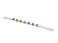 Bratara din Argint 925 - cu Ametist - Reglabila - 210mm x 10mm - Violet