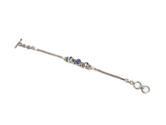 Bratara din Argint 925 - cu Tanzanit, Aquamarine - Reglabila - 190mm x 10mm - Multicolor