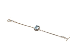 Bratara din Argint 925 - cu Topaz - Reglabila - 190mm x 10mm - Bleu