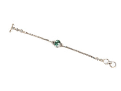 Bratara din Argint 925 - cu Smarald - Reglabila - 190mm x 10mm - Verde