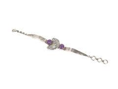 Bratara din Argint 925 - cu Turcoaz - Reglabila - 210mm x 10mm - Violet