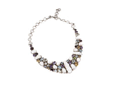 Lantisor din Argint 925 - cu Ametist, Peridot, Citrin - Fixa - 450mm x 30mm - Multicolor