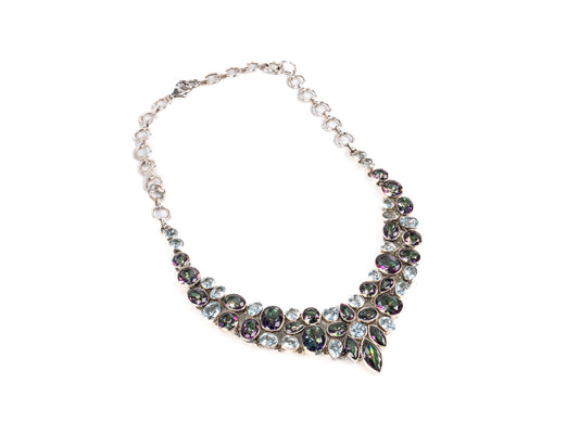 Lantisor din Argint 925 - cu Topaz Mistic - Fixa - 450mm x 30mm - Multicolor