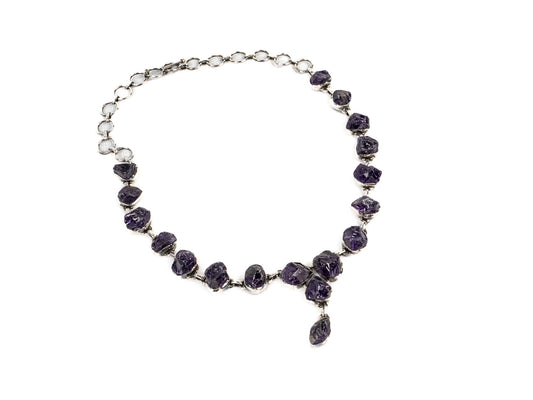 Lantisor din Argint 925 - cu Ametist - Fixa - 450mm x 15mm - Violet