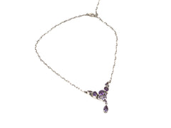 Lantisor din Argint 925 - cu Ametist - Reglabila - 550mm x 30mm - Violet
