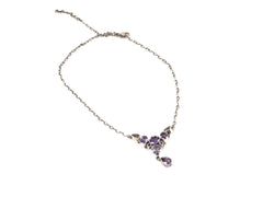 Lantisor din Argint 925 - cu Ametist - Reglabila - 550mm x 30mm - Violet