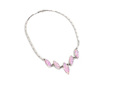 Lantisor din Argint 925 - cu Opal - Fixa - 400mm x 30mm - Portocaliu