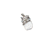 Pandantiv din Argint 925 cu Aquamarine si Peridot Bleu, Verde - 40mm x 25mm