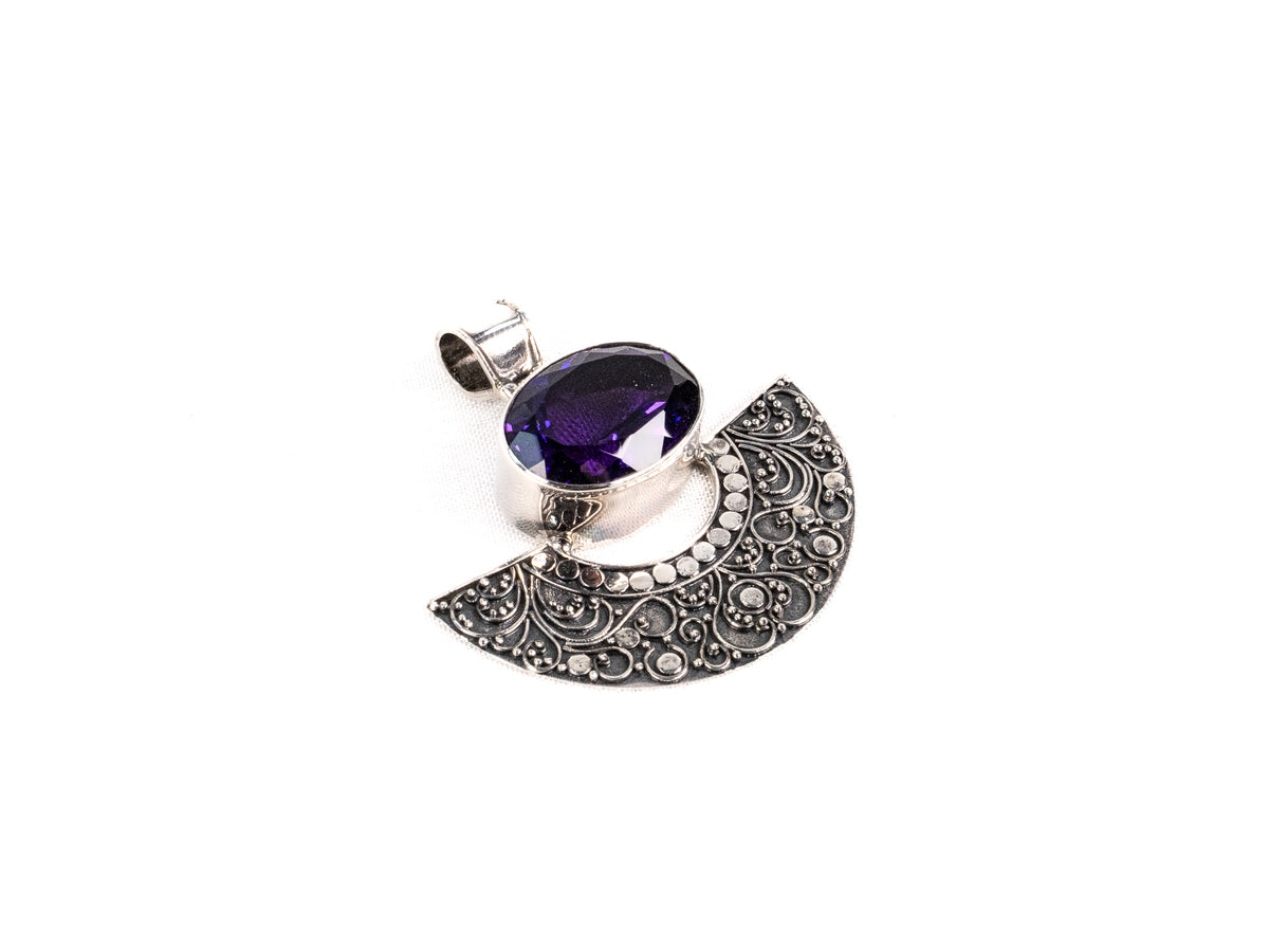 Pandantiv din Argint 925 cu Ametist Violet - 30mm x 40mm