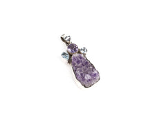 Pandantiv din Argint 925 cu Aquamarine Violet - 35mm x 20mm