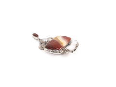Pandantiv din Argint 925 cu Mokait Maro-Bej - 50mm x 30mm