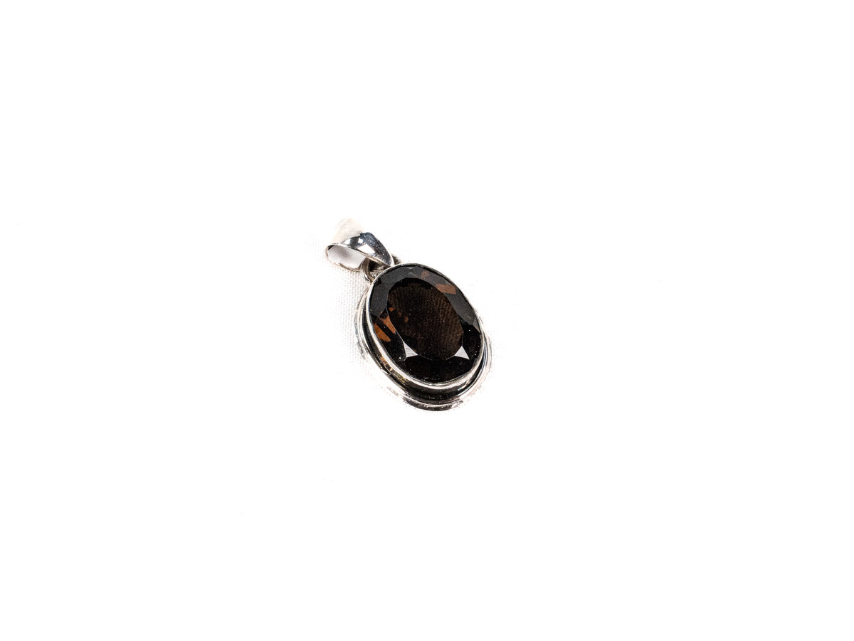 Pandantiv din Argint 925 cu Cuart Fumuriu Maro #1 - 20mm x 15mm
