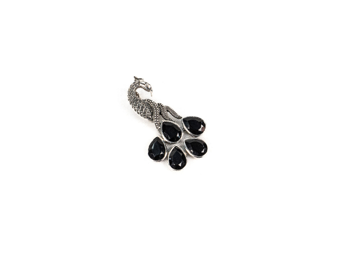 Pandantiv din Argint 925 cu Onix Negru - 40mm x 25mm