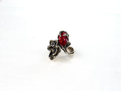 Inel din Argint 925 cu Carneol si Citrin Maro - Marime 8