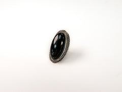 Inel din Argint 925 cu Obsidian Negru Pamantiu - Marime 9