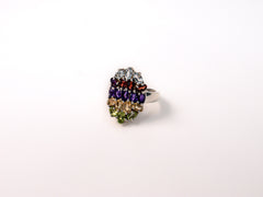 Inel din Argint 925 cu Peridot, Citrin, Ametist, Rubin, Aquamarine Multicolor - Marime 8.5