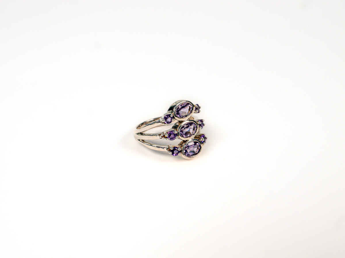 Inel din Argint 925 cu Ametist Violet - Marime 9.5