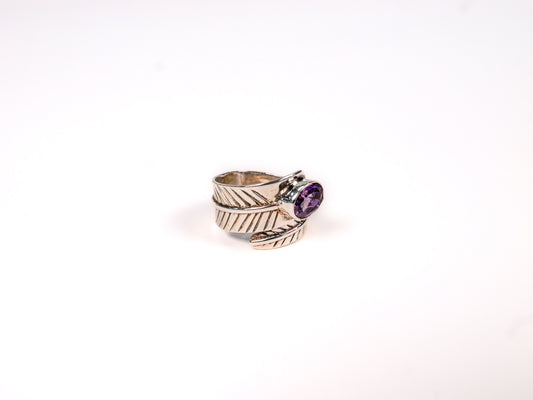 Inel din Argint 925 cu Ametist Violet #1 - Marime 8 Reglabil