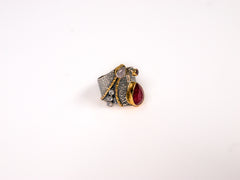 Inel din Argint 925 cu Radacina de Rubin Ciclame #1 - Marime 8